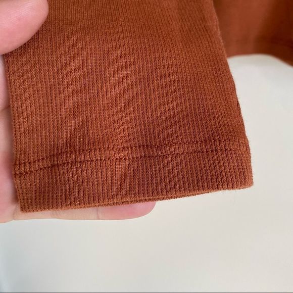 BP Turtleneck Ribbed Top Long sleeve rust NWOT - Picture 5 of 6
